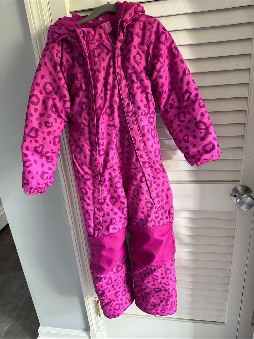 Cat & Jack Pink Leopard Print Insulated One-Piece Snowsuit